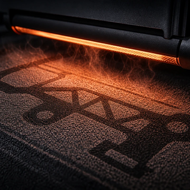 MJF (HP Multi-Jet Fusion) process — cinematic studio shot